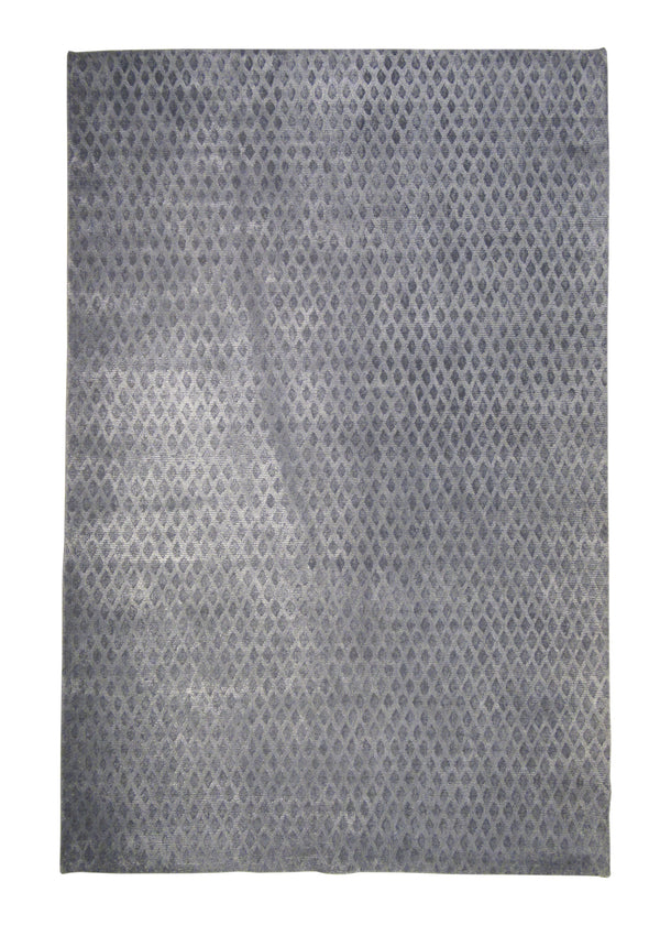 A28925 Oriental Rug Indian Handmade Area Modern Neutral 5'12'' x 8'11'' -6x9- Gray Geometric Design