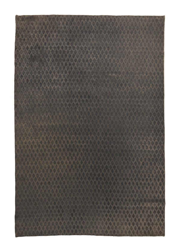 A28925 Oriental Rug Indian Handmade Area Modern Neutral 6'0'' x 8'11'' -6x9- Gray Geometric Design.jpg