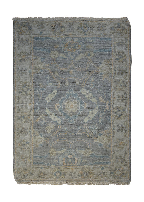 A28937 Oriental Rug Indian Handmade Area Transitional 2'0'' x 3'0'' -2x3- Whites Beige Geometric Oushak Design