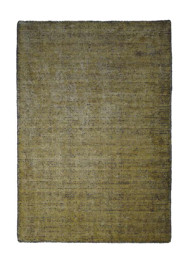 A28941 Oriental Rug Indian Handmade Area Modern 2'0'' x 3'0'' -2x3- Yellow Gold Geometric Plain Design