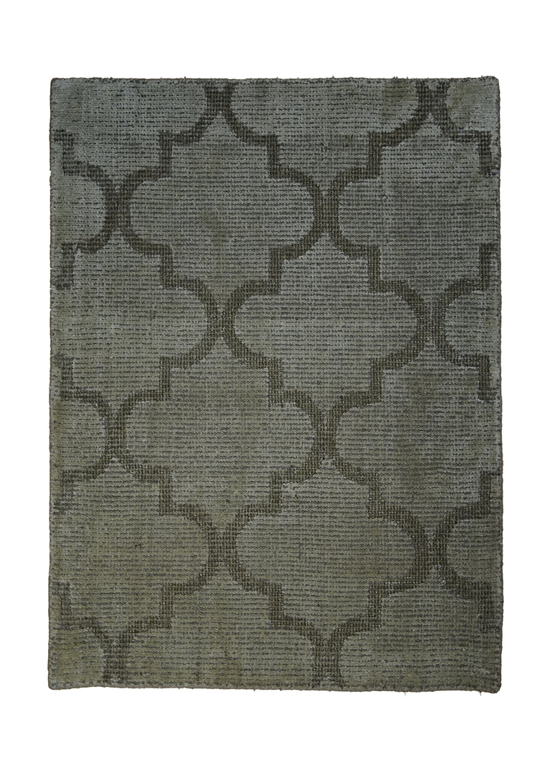 A28943 Oriental Rug Indian Handmade Area Modern Neutral 2'0'' x 3'0'' -2x3- Brown Geometric Design