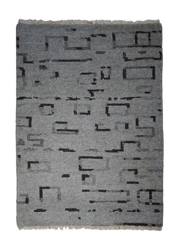 A28954 Oriental Rug Indian Handmade Area Transitional 2'0'' x 3'0'' -2x3- Whites Beige Geometric Design