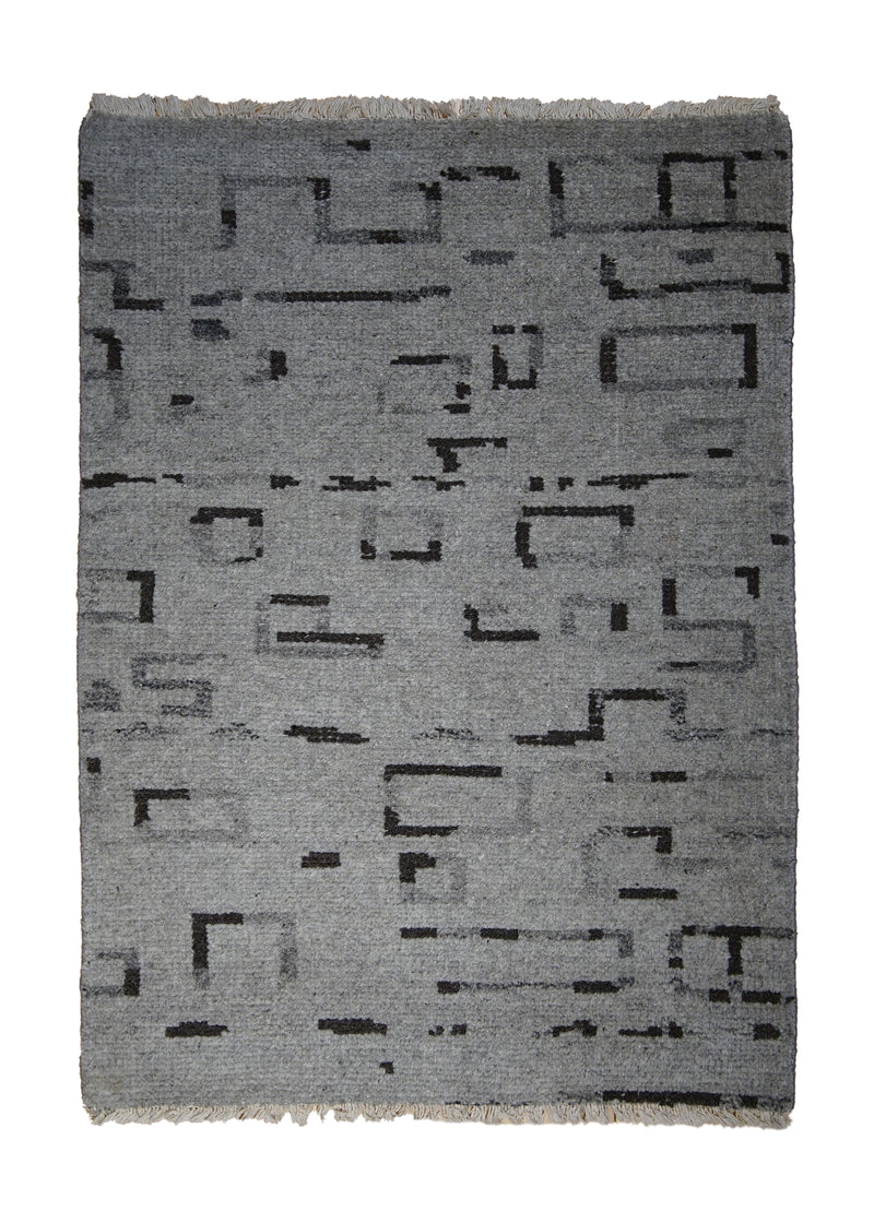 A28954 Oriental Rug Indian Handmade Area Transitional 2'0'' x 3'0'' -2x3- Whites Beige Geometric Design