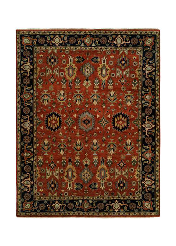 A28969 Oriental Rug Indian Handmade Runner Transitional Tribal 2'6'' x 9'9'' -3x10- Red Geometric Kazak Design