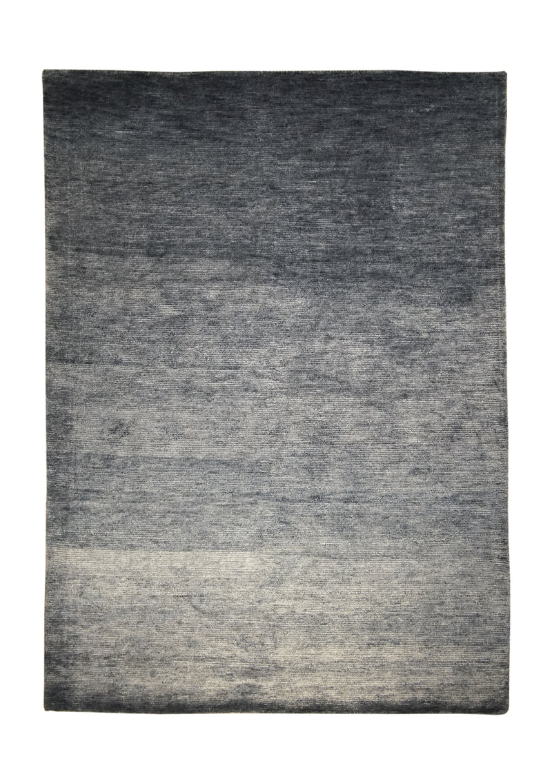 A28994 Oriental Rug Indian Handmade Area Modern Neutral 4'2'' x 6'1'' -4x6- Blue Plain Open Gabbeh Design