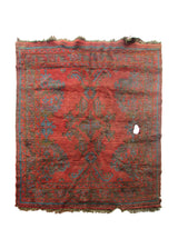 A29017 Oriental Rug Turkish Handmade Square Tribal Antique 5'12'' x 6'0'' -6x6- Red Brown Oushak Geometric Design