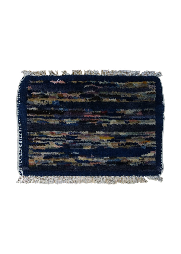 A29019 Oriental Rug Tibetan Handmade Area Tribal Antique 1'2'' x 1'8'' -1x2- Multi-color Blue Geometric Design