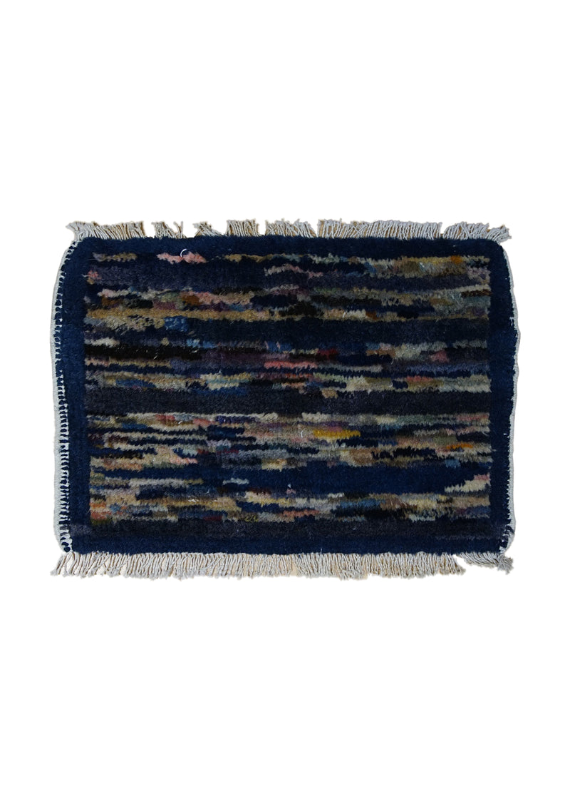 A29019 Oriental Rug Tibetan Handmade Area Tribal Antique 1'2'' x 1'8'' -1x2- Multi-color Blue Geometric Design