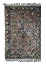 A29135 Oriental Rug Pakistani Handmade Area Transitional 4'0'' x 6'0'' -4x6- Pink Whites Beige Blue Floral Design