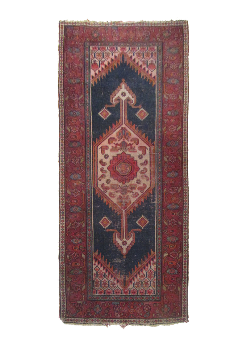 A29175 Persian Rug Malayer Handmade Area Tribal Antique 3'3'' x 6'3'' -3x6- Blue Red Geometric Design