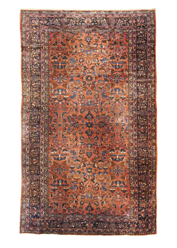 A29221 Persian Rug Lilihan Handmade Area Traditional Antique 12'7'' x 20'9'' -13x21- Red Blue Floral Design