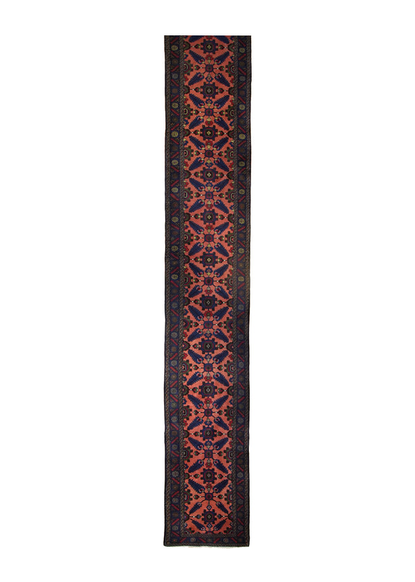 A29229 Persian Rug Tafresh Handmade Runner Tribal 2'4'' x 31'5'' -2x31- Blue Red Geometric Design