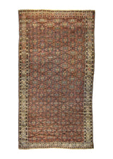 A29243 Oriental Rug Turkmenistan Handmade Area Antique Traditional 7'11'' x 13'11'' -8x14- Black Geometric Design