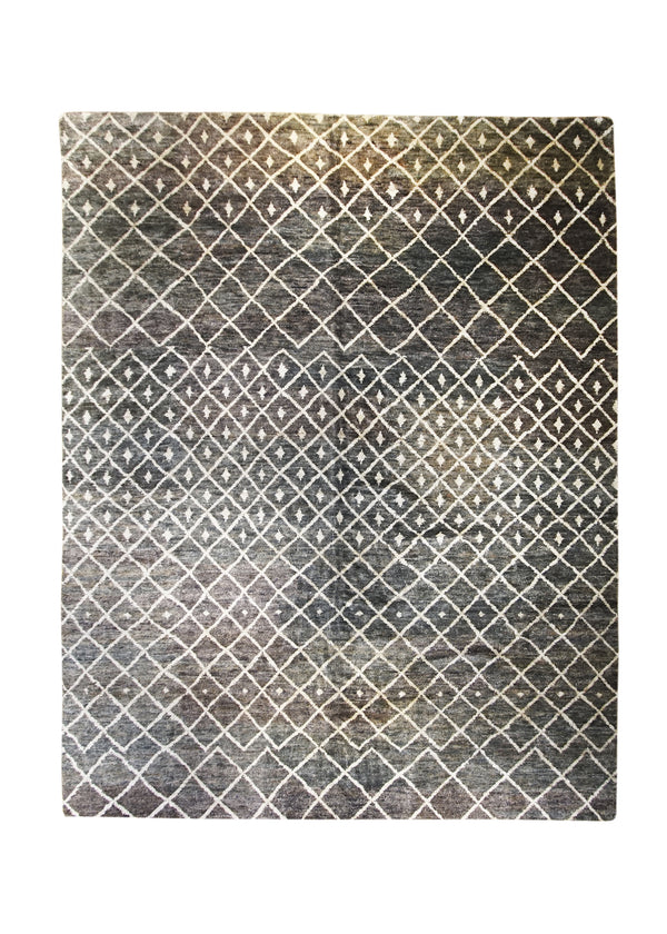 A29281 Oriental Rug Moroccan Handmade Area Modern 11'6'' x 14'7'' -12x15- Brown Whites Beige Moroccan Geometric Design
