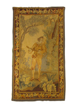 A29292 European Rug Handmade Area Traditional Antique 3'2'' x 4'11'' -3x5- Whites Beige Brown Green Tapestry Pictorial France Design