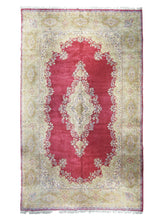 A29301 Persian Rug Kerman Handmade Area Traditional 11'10'' x 19'9'' -12x20- Red Green Open Field Design