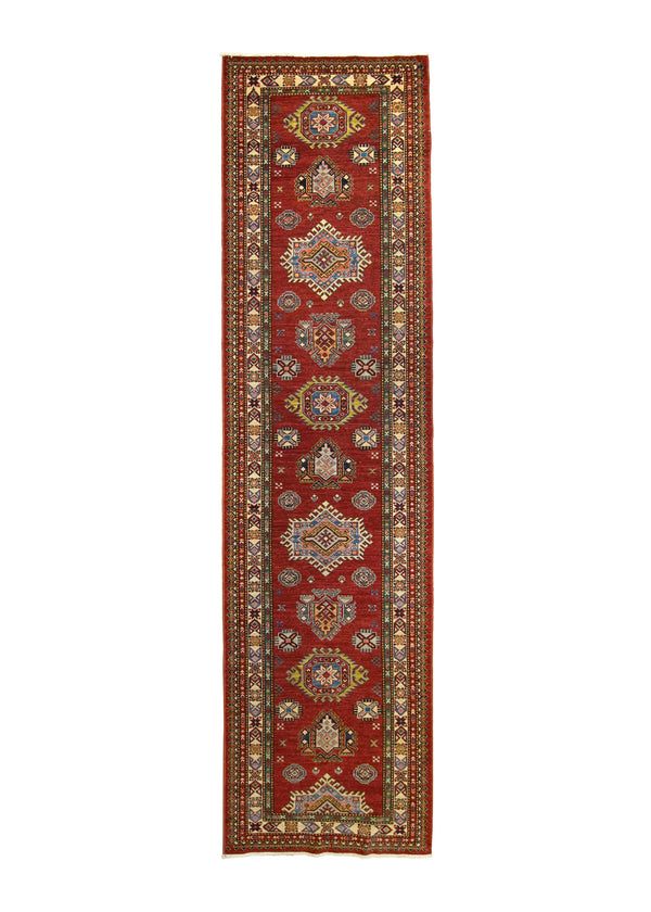 A29308 Oriental Rug Pakistani Handmade Runner Transitional Tribal 2'11'' x 11'2'' -3x11- Red Kazak Geometric Design.jpg