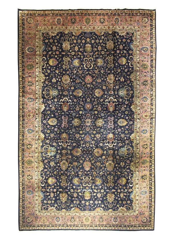 A29343 Oriental Rug Turkish Handmade Area Traditional 12'6'' x 19'10'' -13x20- Blue Purple Floral Design