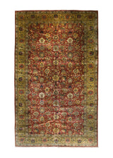 A29433 Oriental Rug Indian Handmade Area Transitional 9'12'' x 16'0'' -10x16- Red Yellow Gold Tea Washed Floral Design