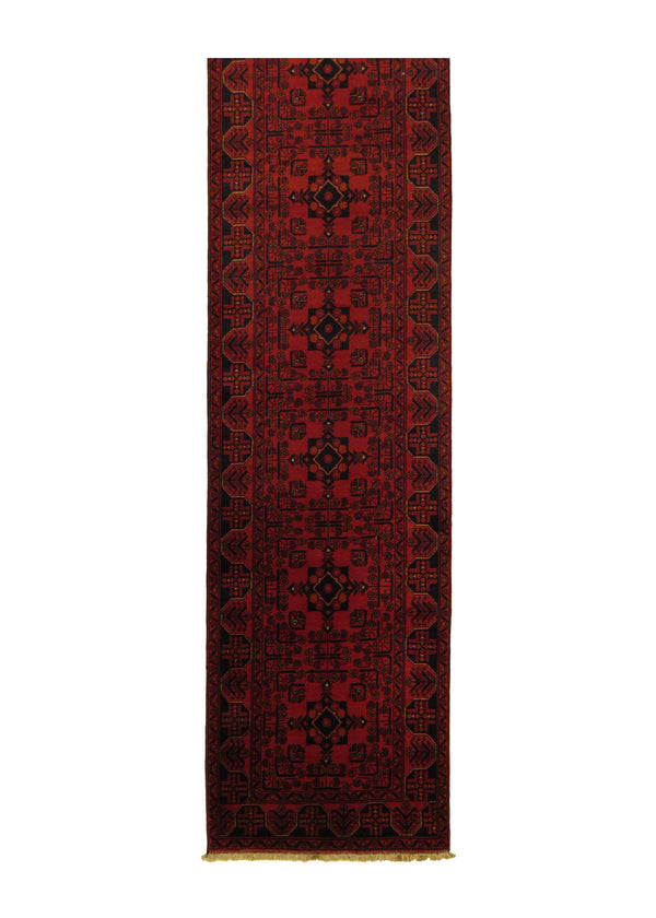 A29441 Oriental Rug Pakistani Handmade Runner Tribal 2'8'' x 19'2'' -3x19- Red Khal Mohammadi Geometric Design