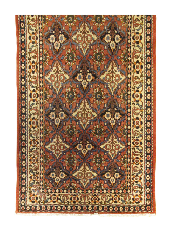 A29457 Persian Rug Bakhtiari Handmade Runner Tribal 4'12'' x 10'10'' -5x11- Pink Whites Beige Garden Design