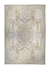 A29465 Oriental Rug Chinese Handmade Area Traditional 9'2'' x 14'1'' -9x14- Whites Beige Pink Tapestry Aubusson Floral Design