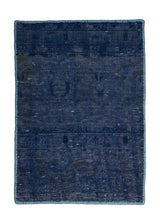 A29485 Persian Rug Tabriz Handmade Area Vintage Antique 1'5'' x 2'0'' -1x2- Blue Gray Patchwork Geometric Design