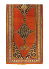 A29502 Persian Rug Bijar Handmade Area Traditional Antique 6'4'' x 18'8'' -6x19- Red Blue Kilim Geometric Design