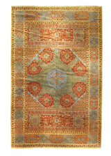 A29507 Oriental Rug Indian Handmade Area Transitional Tribal 11'11'' x 18'7'' -12x19- Green Red Mamluk Geometric Design