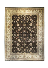 A29530 Oriental Rug Pakistani Handmade Area Transitional 12'4'' x 16'5'' -12x16- Brown Yellow Gold Antique Washed Oushak Floral Design
