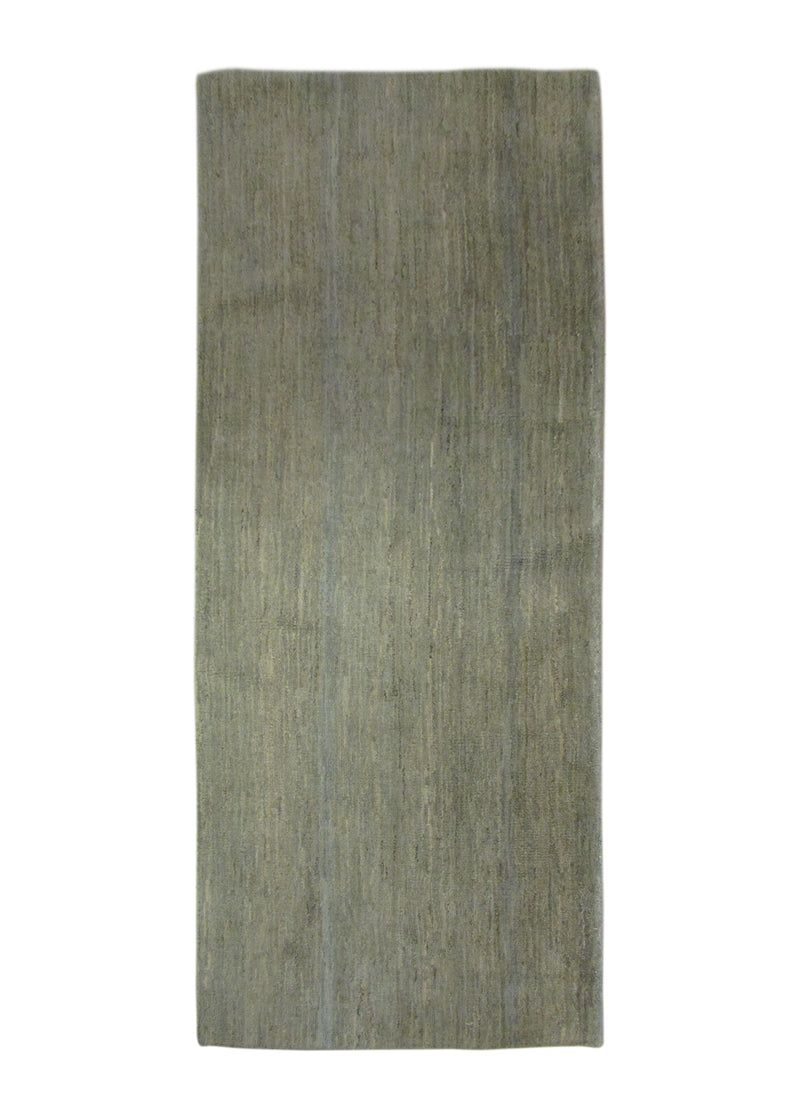 A29532 Oriental Rug Pakistani Handmade Runner Transitional Tribal 2'5'' x 6'0'' -2x6- Whites Beige Green Gabbeh Plain Design