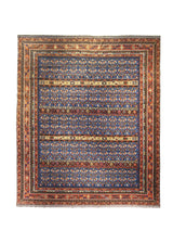 A29562 Oriental Rug Pakistani Handmade Square Transitional Tribal 12'6'' x 14'7'' -13x15- Blue Red Baloch Geometric Design