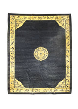 A29578 Oriental Rug Chinese Handmade Area Traditional Antique 9'3'' x 11'7'' -9x12- Blue Yellow Gold Peking Open Field Design
