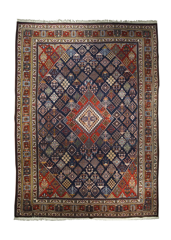 A29580 Persian Rug Meymeh Handmade Area Tribal 8'11'' x 12'0'' -9x12- Blue Red Geometric Design
