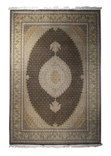 A29584 Persian Rug Tabriz Handmade Area Traditional 6'8'' x 9'10'' -7x10- Blue Green Whites Beige Mahi Fish Design