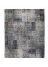 A29627 Persian Rug Handmade Area Transitional Vintage 12'0'' x 15'0'' -12x15- Blue Patchwork Geometric Design