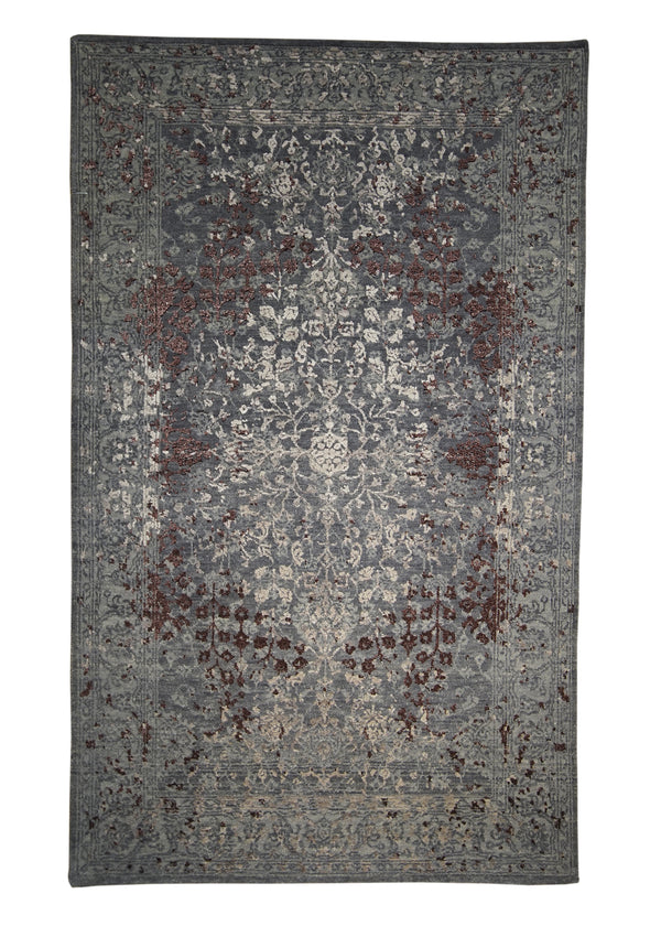 A29645 Oriental Rug Indian Handmade Area Modern 3'1'' x 5'1'' -3x5- Gray Purple Floral Design