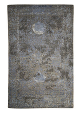 A29647 Oriental Rug Indian Handmade Area Modern 2'11'' x 4'9'' -3x5- Blue Brown Erased Floral Abstract Design
