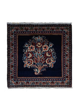 A29753 Persian Rug Sarouk Handmade Square Traditional 1'8'' x 1'8'' -2x2- Blue Floral Design