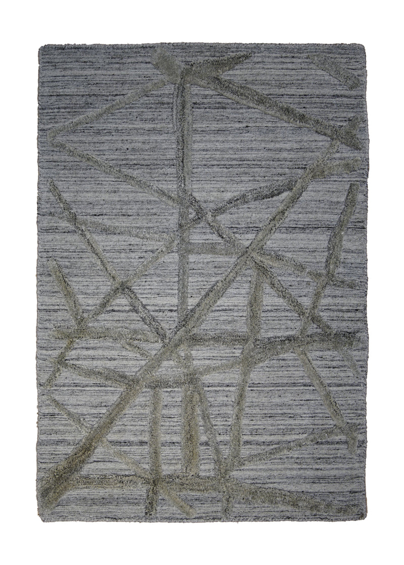 A29900 Oriental Rug Indian Handmade Area Modern Neutral 2'0'' x 3'0'' -2x3- Whites Beige Crackle High Low Pile Design