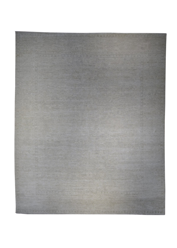 A29921 Oriental Rug Pakistani Handmade Area Transitional Neutral 8'3'' x 9'8'' -8x10- Whites Beige Silver Wash Oushak Floral Design