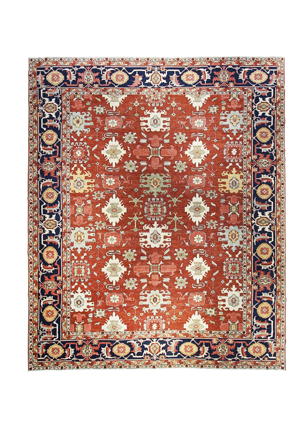 A29928 Oriental Rug Pakistani Handmade Area Transitional Tribal 12'3'' x 14'9'' -12x15- Red Serapi Geometric Design