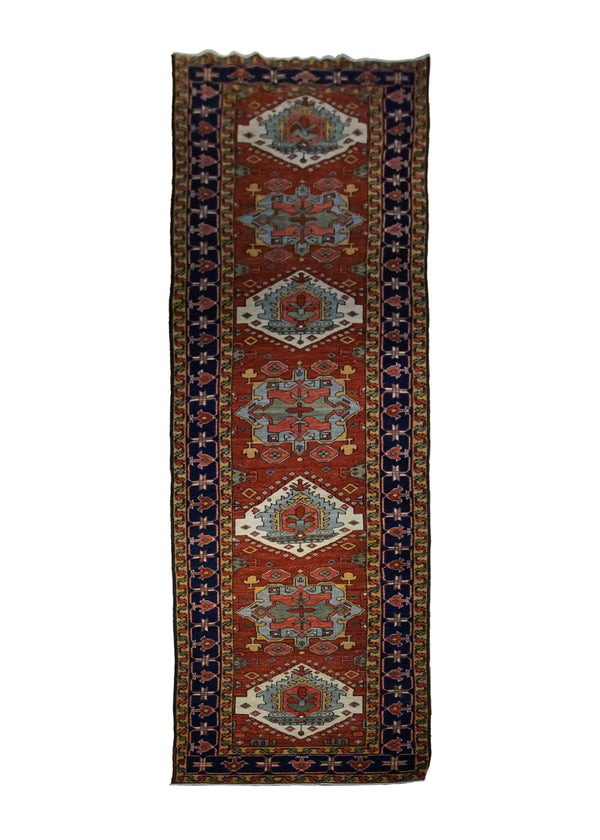 A29940 Oriental Rug Pakistani Handmade Runner Transitional Tribal 3'1'' x 15'10'' -3x16- Red Serapi Geometric Design
