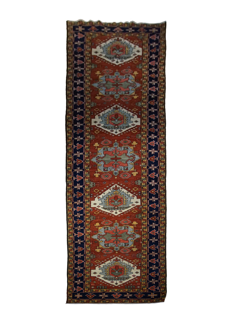 A29940 Oriental Rug Pakistani Handmade Runner Transitional Tribal 3'1'' x 15'10'' -3x16- Red Serapi Geometric Design