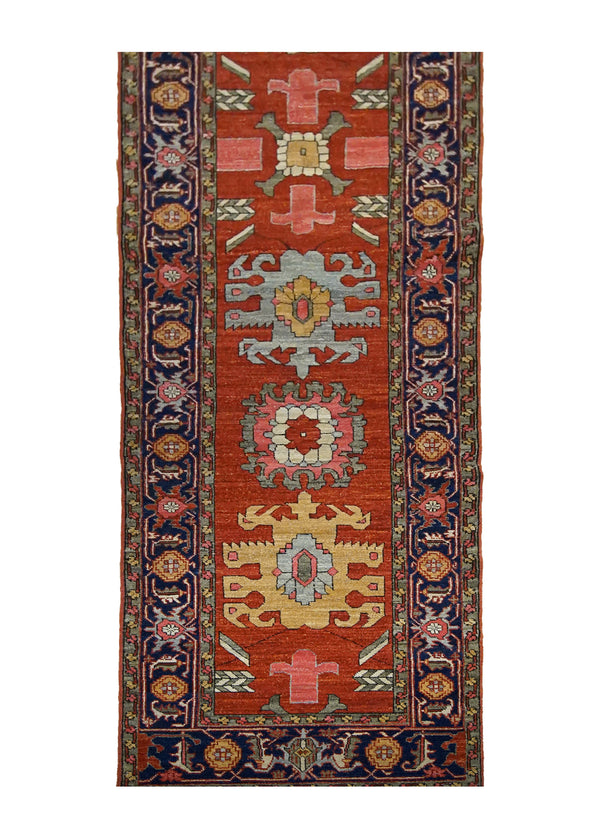 A29964 Oriental Rug Pakistani Handmade Runner Transitional Tribal 2'8'' x 10'0'' -3x10- Red Serapi Geometric Design