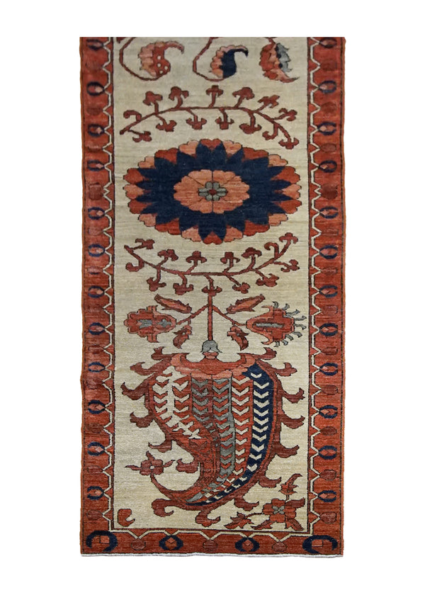 A29976 Oriental Rug Pakistani Handmade Runner Transitional Tribal 2'8'' x 10'0'' -3x10- Whites Beige Red Serapi Geometric Design