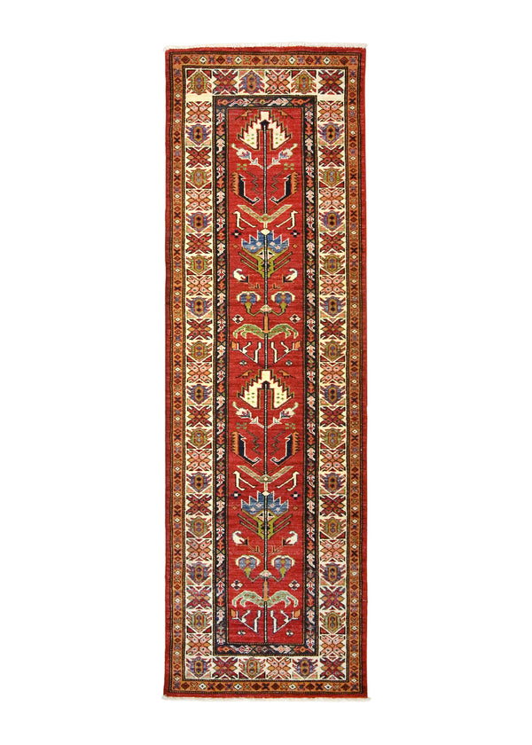 A30004 Oriental Rug Pakistani Handmade Runner Transitional Tribal 1'11'' x 6'4'' -2x6- Red Kazak Geometric Design.jpg