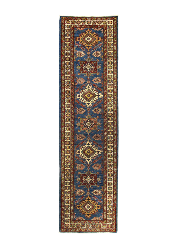 A30027 Oriental Rug Pakistani Handmade Runner Transitional Tribal 2'10'' x 10'2'' -3x10- Blue Kazak Geometric Design.jpg