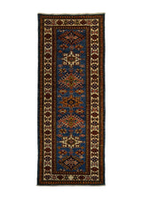 A30038 Oriental Rug Pakistani Handmade Runner Transitional Tribal 2'1'' x 5'9'' -2x6- Blue Kazak Geometric Design