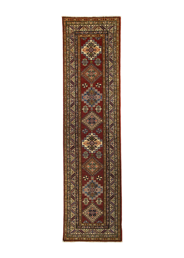 A30044 Oriental Rug Pakistani Handmade Runner Transitional Tribal 2'5'' x 8'8'' -2x9- Red Kazak Geometric Design.jpg